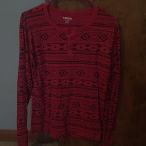 Long sleeve aztec print with buttons!